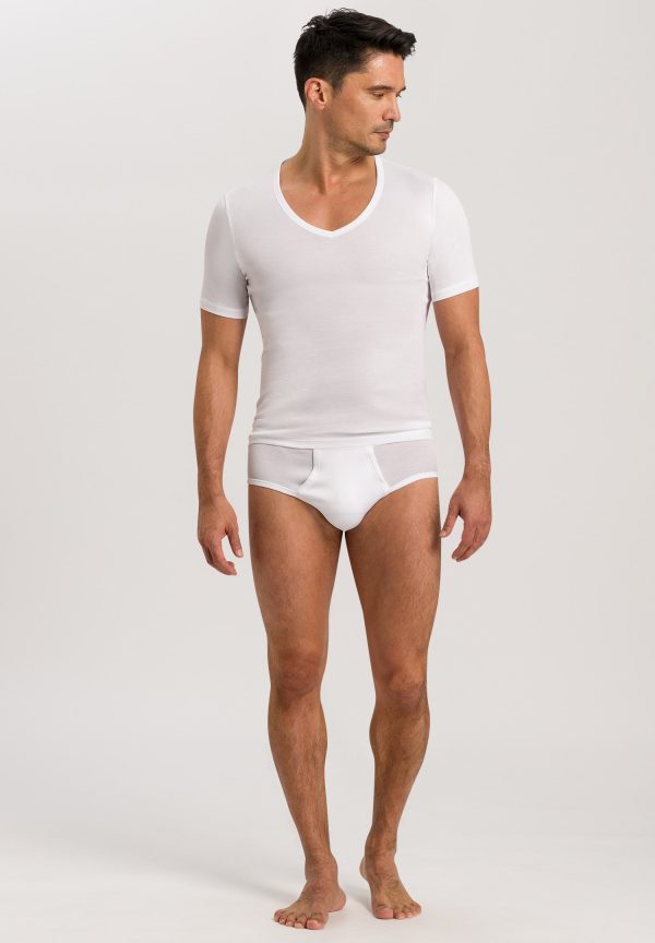 Cotton Pure Fitted Cotton V-Neck T-Shirt - Image 5
