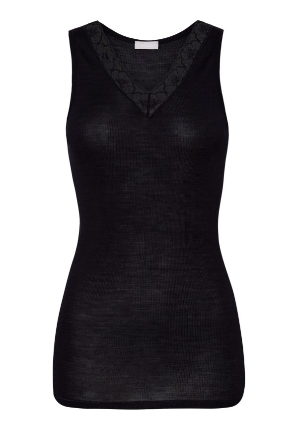 Woolen Lace Fine Ribbed Wool And Silk Tank Top