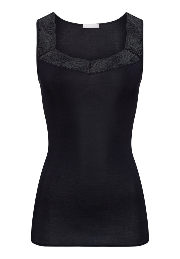 Cotton Delight Lace Trim Cotton Tank Top