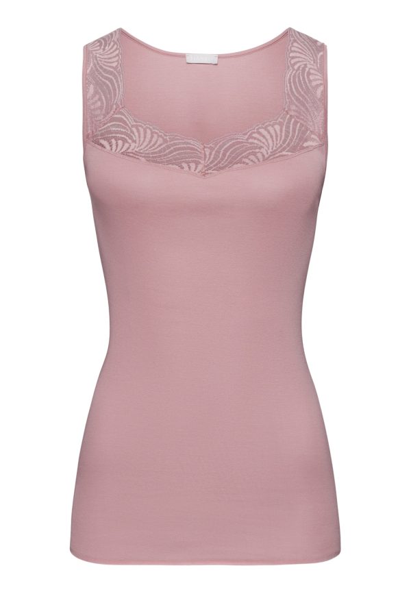 Cotton Delight Lace Trim Cotton Tank Top