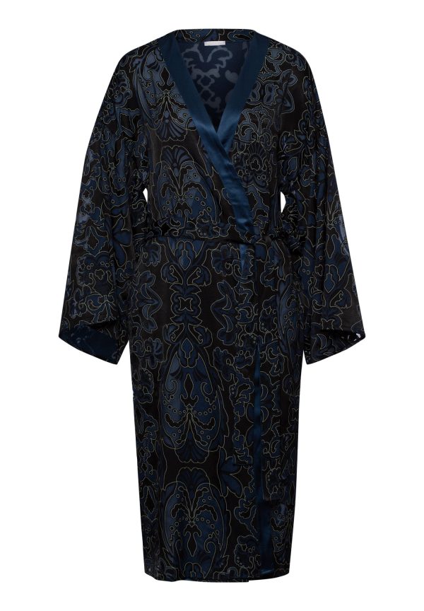 Marlene Satin Trim Sheer Damask Kimono
