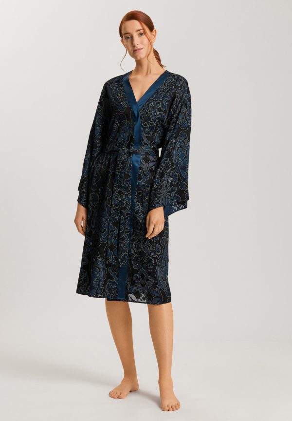 Marlene Satin Trim Sheer Damask Kimono - Image 3